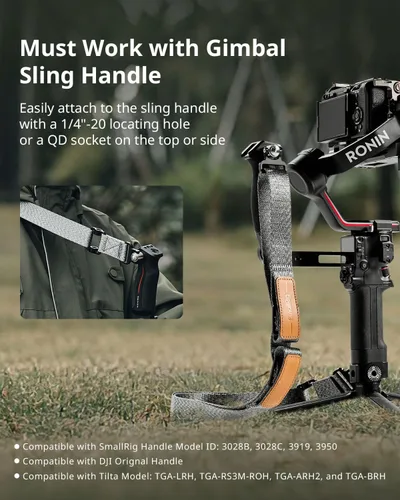 Miniatura 2 de SmallRig Mango Eslinga Empuñadura de Cardán para DJI RS 2 / RSC 2 / RS 3 / RS 3 Pro/RS 3 Mini/RS 4 / RS 4 Pro/RS 4 Mini, Empuñadura Ajustable