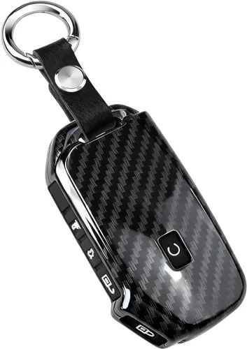 Miniatura 15 de QBUC Funda para llavero KIA, funda para llavero con llavero para Kia Ceed Cerato Forte, etc. (1 botón o no solo en la superficie frontal) (azul)