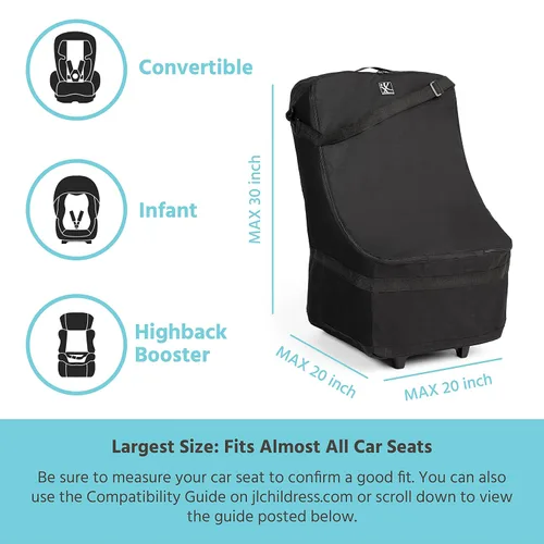 Miniatura 6 de Bolsa de viaje para asiento de coche J.L. Childress Wheelie - Bolsa de viaje para avión, se adapta a la mayoría de asientos de coche para bebés