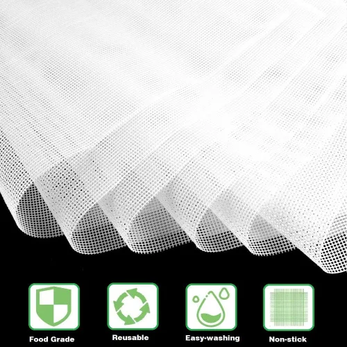 Miniatura 4 de Paquete de 6 hojas deshidratadoras de silicona, antiadherentes para alimentos y frutas, alfombrillas de malla reutilizables para secadora de frutas