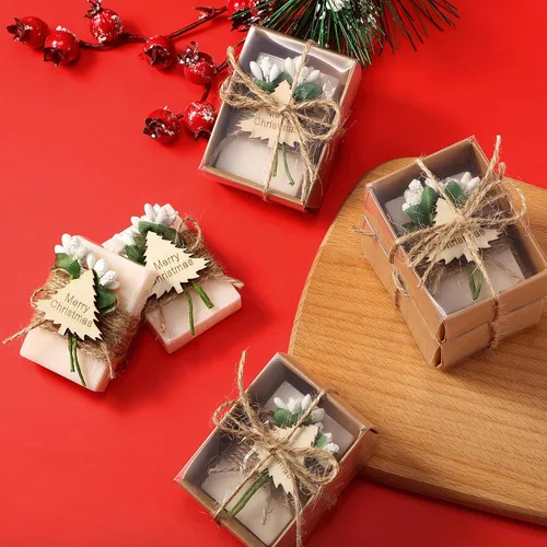 Miniatura 6 de Hoolerry Jabón Perfumado Artesanal Favor de Navidad Jabones Artesanales, Barras de Jabón Artesanal Set de Navidad Decoraciones para Relleno