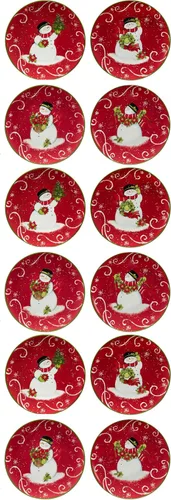 Miniatura 8 de Certified International Holiday Magic Snowman - Juego de 4 platos de postre/ensalada de 9 pulgadas