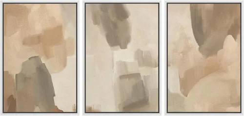 Miniatura 30 de SIGNFORD Impresión en Lienzo Enmarcado Conjunto de Arte de Pared Arte Abstracto Terroso en Tonos Marrón Profundo y Beige Arte Moderno Decorativo