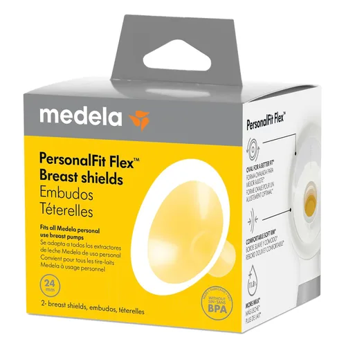 Miniatura 3 de Medela PersonalFit Flex - Protectores de pecho Paquete de 2 bridas pequeñas de extractor de leche de 0.945 in Fabricado sin BPA Formado