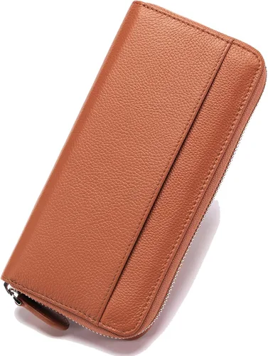 Miniatura 11 de RFID Blocking Womens Zipper Wallet Leather Large Capacity Billfold Clutch Zip Around Wallets for Women