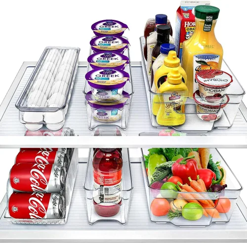 Sorbus - Contenedores para refrigerador y congelador, organizador de refrigerador, contenedores de almacenamiento de alimentos apilables,