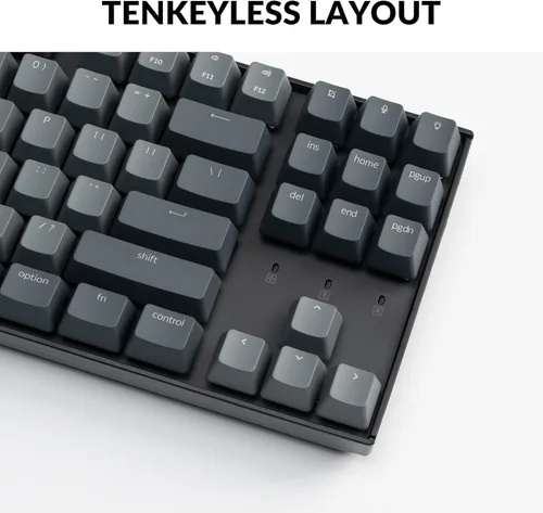 Miniatura 4 de Keychron Teclado mecánico inalámbrico K8, diseño sin llave, 87 teclas, multitarea, Bluetooth/con cable RGB retroiluminado con interruptor azul
