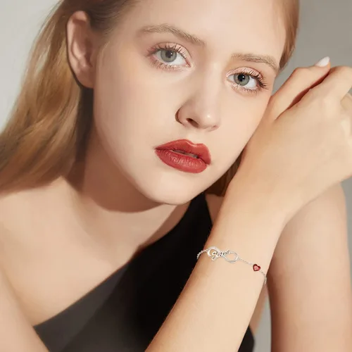 Miniatura 3 de Palpitate Pulsera Sister Infinity de plata de ley para mujer, joyería con piedra natal