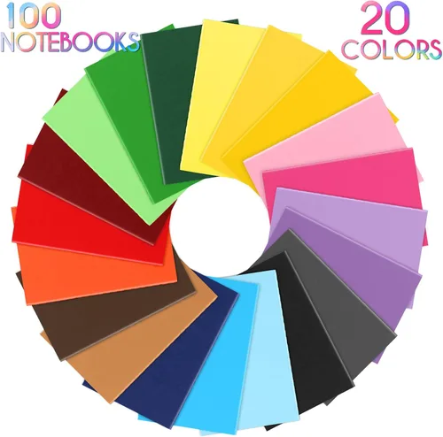 Miniatura 2 de Yexiya Paquete de 100 mini cuadernos coloridos forrados de bolsillo pequeño en blanco, juego de bloc de notas de matrimonio en blanco, regalo