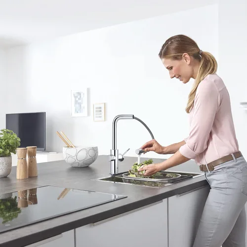 Miniatura 5 de GROHE Blue Home Starter Kit (Kitchen Mixer with Filter Function, for Bubble Water, WLAN, Extendable L-Outlet), Chrome, 31927001