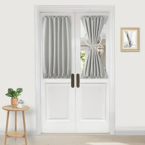 Miniatura 62 de DWCN Cortinas para puerta francesa: cortina térmica con bolsillo para barra para puertas con ventana de vidrio, puertas de cocina y patio