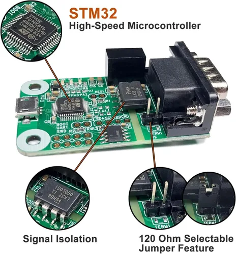 Miniatura 2 de Módulo convertidor USB CAN para Raspberry Pi 5/4/Pi3B+/Pi3/Pi Zero (W)/Jetson Nano/Tinker Board y cualquier placa única Soporte de computadora