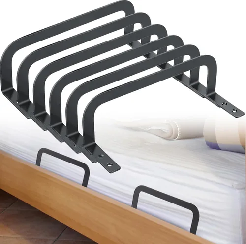 Hicarer 6 piezas de tope deslizante de colchón antideslizante barra de retención de colchón para soporte de camas ajustables, estabilizadores de