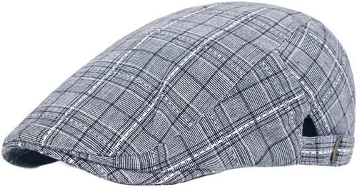 Miniatura 4 de WITHMOONS Compruebe Newsboy Sombrero de algodón Cabbie Conducción Caza Golf Gorra plana YZ30153