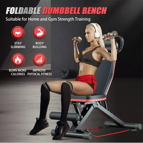 Miniatura 3 de 2026 ALSO GO New Adjustable Weight Bench, Workout Benches with Leg Extension, Foldable Incline Decline Bench Press, Roman Chair, Full Body Strength