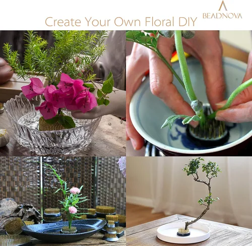 Miniatura 5 de BEADNOVA Flower Frog Ikebana Kenzan con junta de goma, rana floral para arreglos jarrón Ikebana (1.6 pulgadas/1.575 in, 1 unidad)