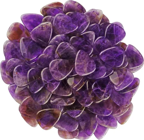 Miniatura 3 de Púa de Guitarra o Bajo de Piedra Amatista - Calibre Ultra Pesado de 3.0 mm - Forma 351 - Púa Exótica Artesanal de Gema Especial - 1 Paquete