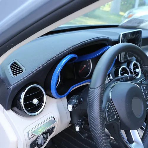 Miniatura 4 de YIWANG ABS plástico tablero monitor borde marco ajuste 1 unid para Mercedes Benz GLC X253 C Clase W205 2015-2019 Auto Accesorios (azul)