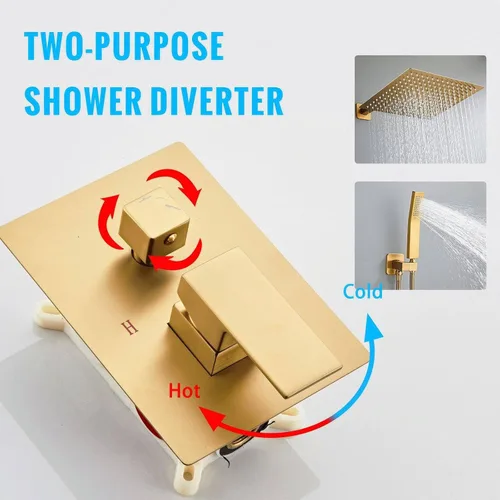 Miniatura 5 de SaniteModar Cabezal de Ducha, Sistema de Ducha de Baño de 10 Pulgadas, Cabezal de Ducha Cuadrado de Lluvia Multifunción, Kit de Ajuste de Cabezal