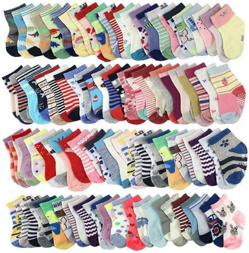 WAFUNNE 20 pares de calcetines de bebé al por mayor para bebés, niños pequeños, niños, niños (patrón al azar)