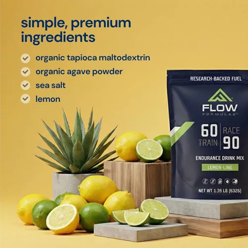 Miniatura 3 de Flow Formulas Mezcla de bebida de resistencia de limón y lima, 30 porciones Top 12 sin alérgenos, carbohidratos y electrolitos en polvo deportivo