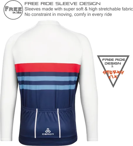 Miniatura 2 de CEROTIPOLAR Club Fit UPF50+ - Camiseta de ciclismo ligera de manga larga para hombre, camisas de ciclismo que absorben la humedad, secado rápido