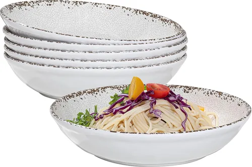 Miniatura 12 de Juego de 2 cuencos de melamina para servir ensaladas grandes de 12 x 4 pulgadas, cuencos de frutas, cuencos para mezclar, cuencos para servir