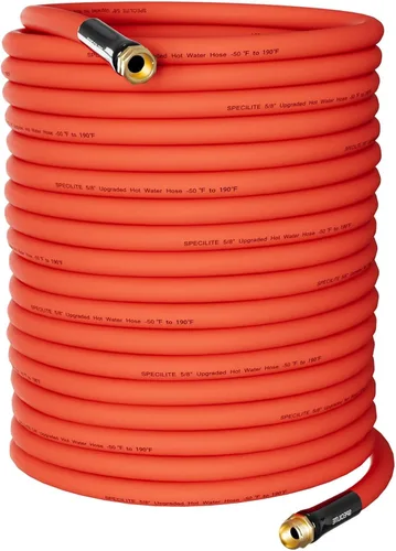 Miniatura 14 de SPECILITE Manguera de agua de jardín fría/caliente de 1 pulgada, 50 pies, -50 ℉ a 190 ℉, alto flujo de agua, flexible y ligera, tubo de goma