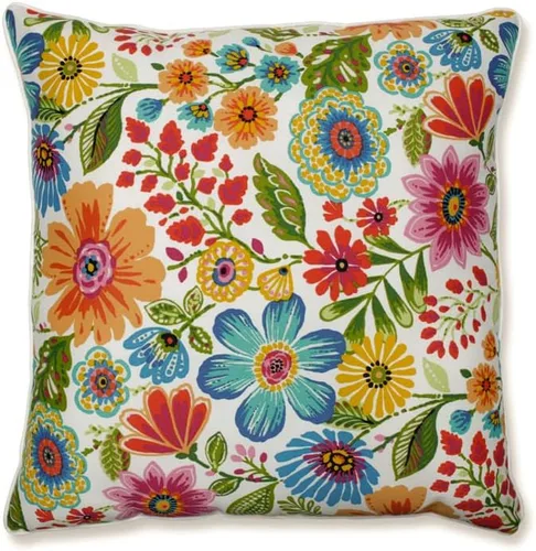 Miniatura 26 de Pillow Perfect - Cojines decorativos florales brillantes para interiores/exteriores, 2 unidades, lumbar - 11.5 x 18.5 pulgadas, verde/rojo Zoe