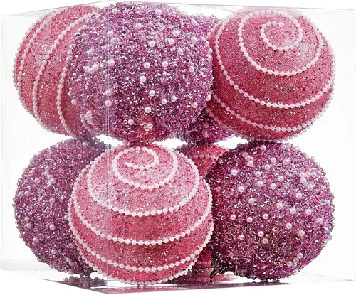Miniatura 7 de Adornos de Bolas de Navidad Negras, Decoraciones de Bolas de Navidad de Plástico Irrompible Colgantes con Perlas para Fiestas Navideñas