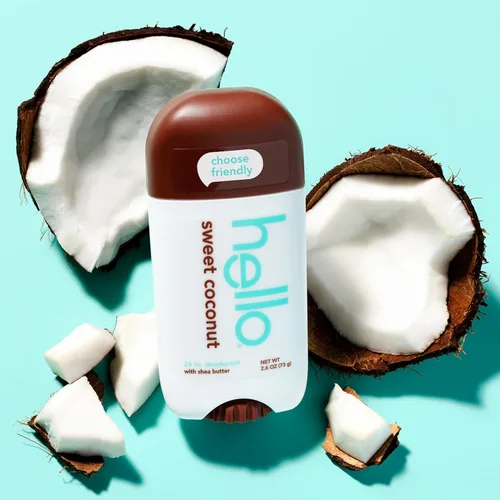 Miniatura 7 de hello Sweet Coconut - Desodorante sin aluminio para mujeres y hombres con manteca de karité, frescura de 24 horas, desodorante sin bicarbonato