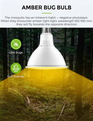 Miniatura 3 de LOHAS - Bombillas amarillas para insectos para exteriores, luz de inundación LED PAR38 para exteriores, equivalente a 150-200 W, 2000 K,