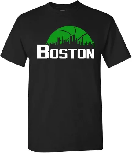 Miniatura 37 de Xtreme Apparrel Camiseta Team Cityscape Skyline para los fanáticos del baloncesto Boston - Camisa verde