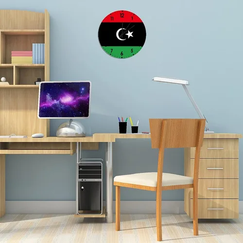 Miniatura 768 de Cheyan Reloj de pared con bandera de Canadá de 12 pulgadas, silencioso, sin tictac, de PVC, funciona con pilas, reloj redondo decorativo, regalo