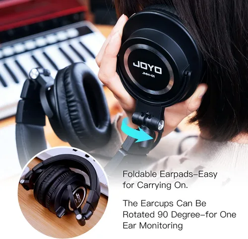 Miniatura 3 de JOYO - Auriculares de monitor de estudio con cable para grabación de audio, auriculares de diadema para mezclador, amplificador, podcast, teclado