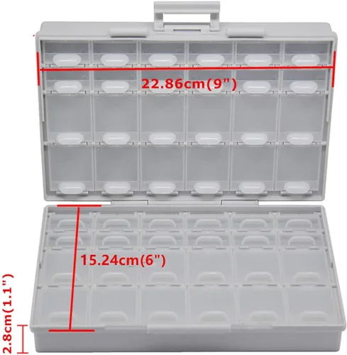 Miniatura 6 de AideTek BOXALL48 48 Tapas Caja Vacía Organizadora SMD SMT Tamaño 6 Pulgadas 9 Pulgadas Montaje en Superficie