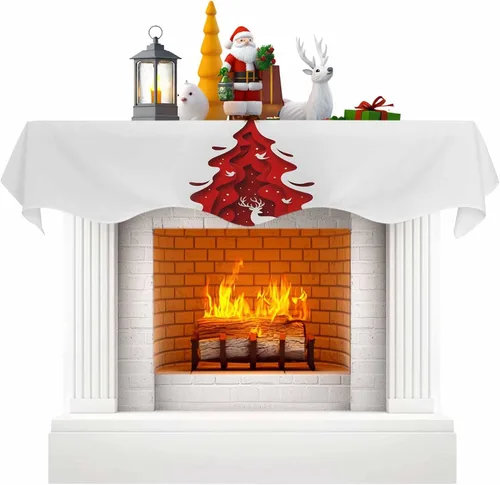 Miniatura 8 de Funda para bufanda de chimenea de muñeco de nieve de invierno, para Navidad, Halloween, Acción de Gracias, otoño, decoración de interiores, Navidad