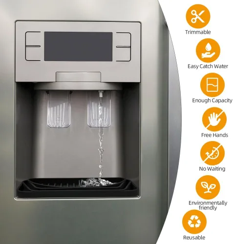 Miniatura 3 de Aolso Bandeja de goteo para refrigerador, bandeja de goteo de agua Frige para cortar, bandeja de goteo de agua de silicona para dispensador de agua