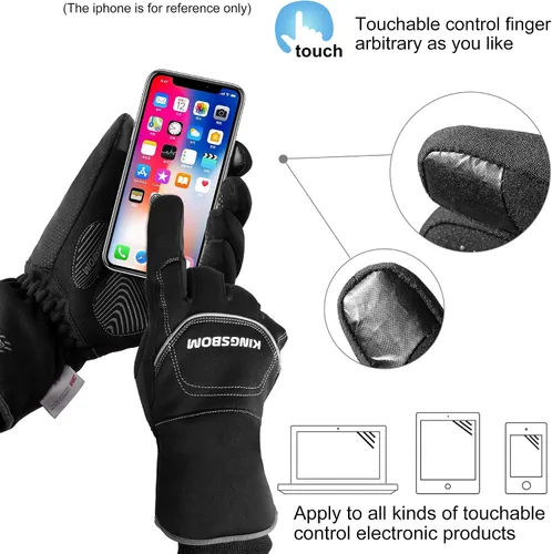 Miniatura 5 de KINGSBOM -Guantes térmicos impermeables y resistentes al viento de 40 - Guantes térmicos Thinsulate 3M Thinsulate para pantalla táctil de invierno