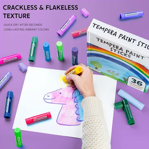 Miniatura 2 de JOYIN Palos de pintura de témpera lavables de 36 colores, suministros de arte, pintura para niños, secado rápido y proyecto de arte sin ensuciar
