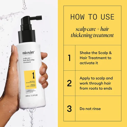 Miniatura 6 de Nioxin System 1 Scalp Care + Hair Thickening Leave-In Treatment For Natural Hair with Light Thinning Strengthen Against Damage & Breakage with