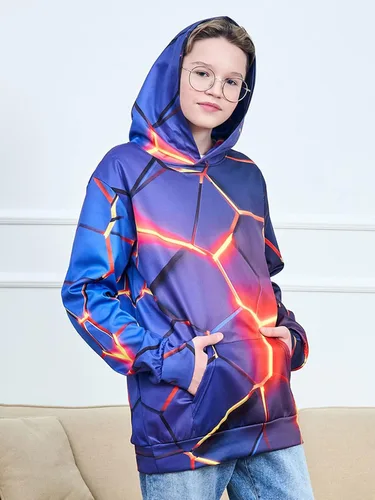 Miniatura 4 de UNICOMIDEA - Sudadera unisex para niños con estampado 3D, sudadera con bolsillo para 3-15 años