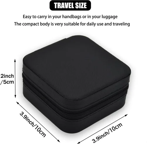 Miniatura 5 de MODENGKONGJIAN Mini estuche de viaje de joyería caja organizadora de joyas de viaje de piel sintética pequeño soporte portátil de almacenamiento