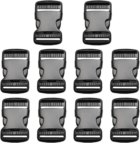 Miniatura 14 de CooBigo Paquete de 5 Hebillas de liberación lateral de 3/4" ajustables dobles, 4.5 m de correa de nailon de 3/4" de PP para camping al aire libre
