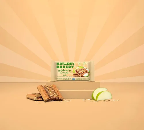 Miniatura 7 de Nature's Bakery Barras de desmoronamiento de avena, manzana, fruta real, veganas, sin OMG, barra de desayuno, 1 caja con 6 paquetes, 6