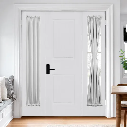 Miniatura 114 de Cortina térmica para puerta con bolsillo para barra, opacas, tratamiento de ventanas con ojales y ojales Deconovo 1 panel