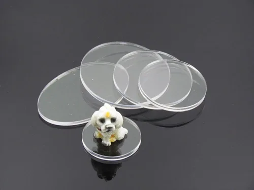 Miniatura 10 de MEYA Juego de 40 discos acrílicos transparentes, plexiglás cortado con láser, círculo redondo de 1/8 pulgadas (0.5 pulgadas)