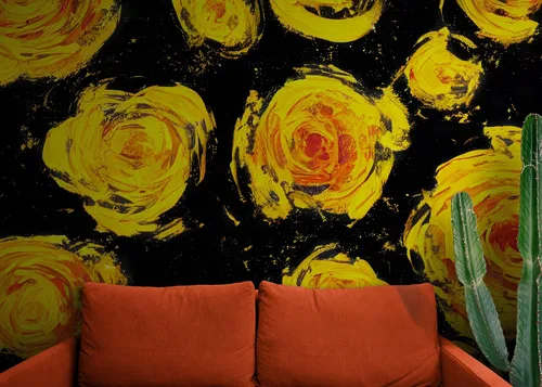 Miniatura 8 de Papel tapiz de flores para guardería, papel tapiz de flores para habitación de niñas. Papel tapiz de flores para habitación de niñas. Papel tapiz
