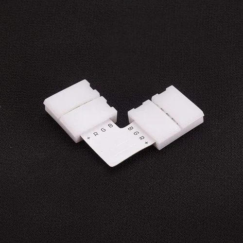 Miniatura 2 de Othmro 5 unids L forma 4 Pin LED tira de luz dividida conectores para SMD 5050 Multicolor LED tira
