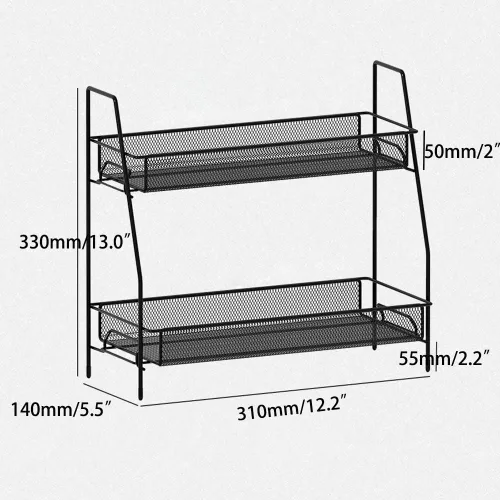 Miniatura 2 de Organizador de especias, organizador de estante de baño de 2 niveles para encimera, organizador de estante de cocina para latas de especias, frascos